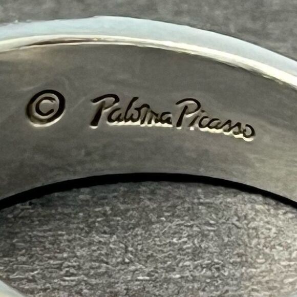 Tiffany & Co Paloma Picasso Triple Loving Heart Ring - Silver - Sz 5.5 - RETIRED - Picture 15 of 16